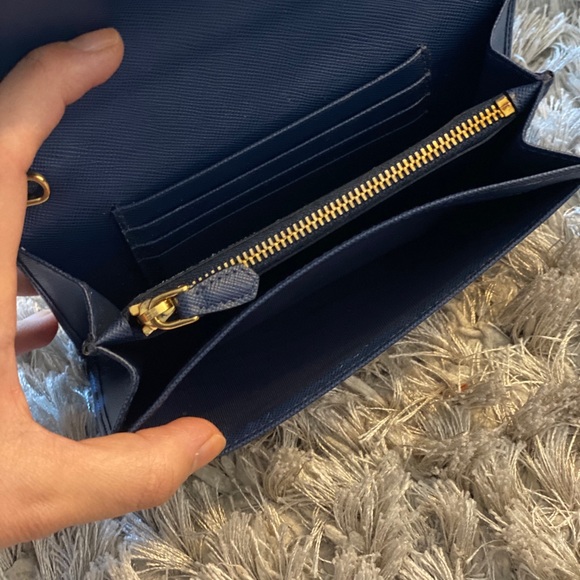 - Prada Saffiano leather wallet blue - Picture 5 of 14